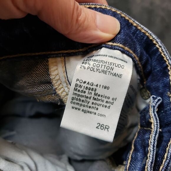 AG ADRIANO GOLDSCHMIED JODI CROP HIGH RISE SLIM FLARE RAW HEM JEANS 26R AG-ED - Picture 10 of 13